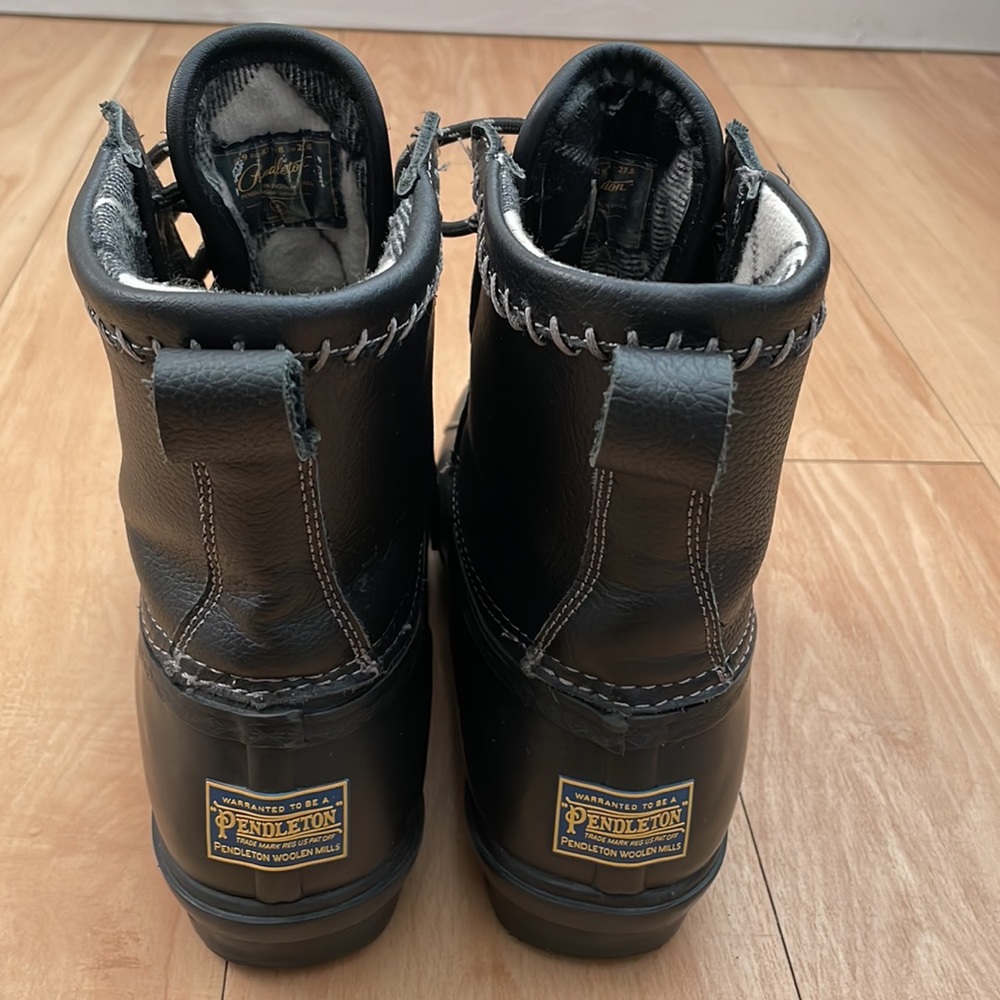 Pendleton Leather Upper Short Duck Boot Brown 9 - image 3